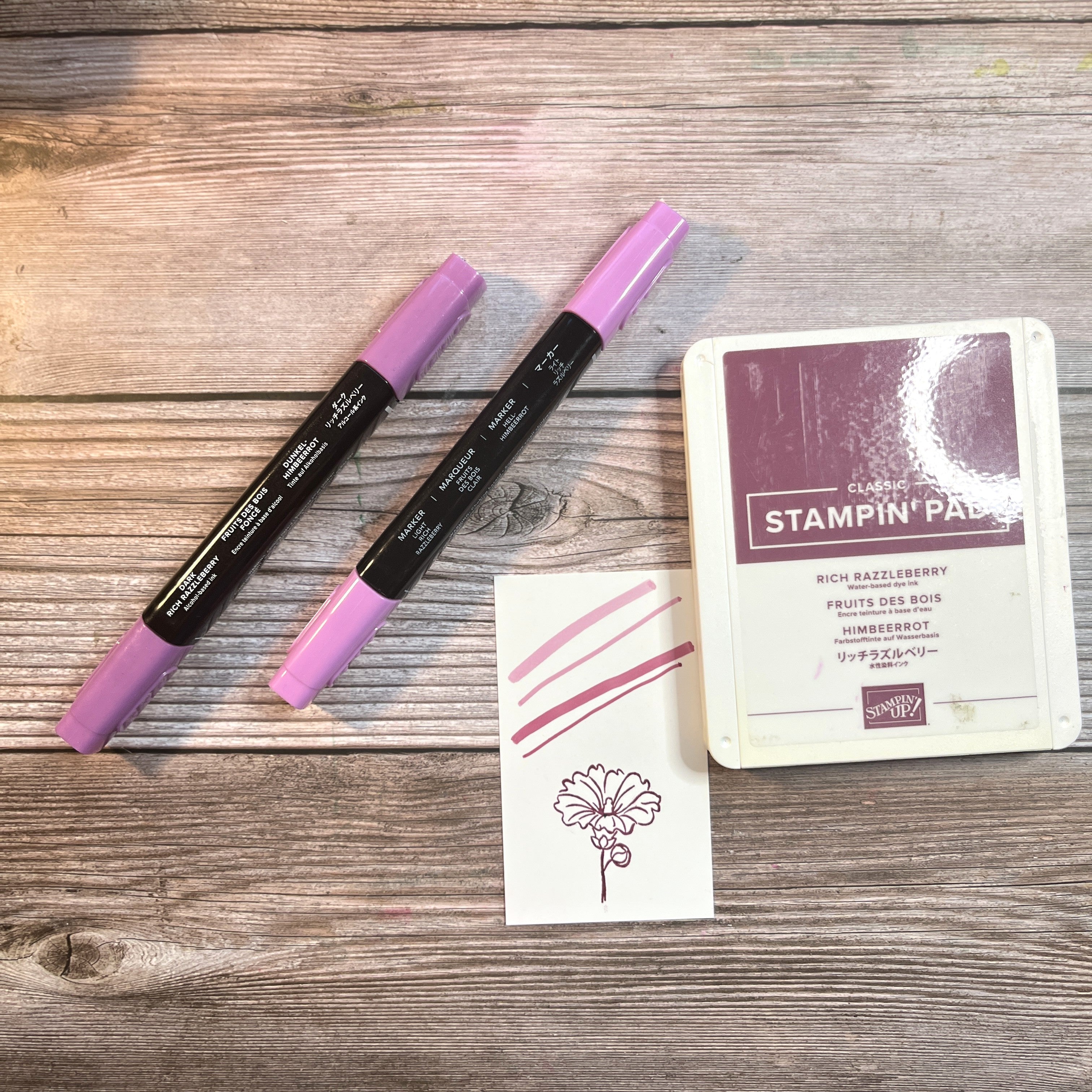 Rich Razzleberry Stamp Pad and Stampin Blends